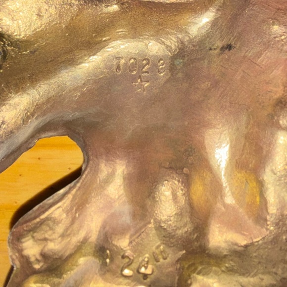 VINTAGE CAST BRASS FEDERAL EAGLE 24" WALL SCULPTURE HANGING 7028 - Picture 6 of 6